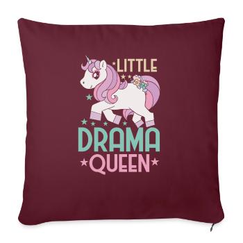 Little Drama Queen Einhorn Zicke Spruch - Sofakissenbezug 45 x 45 cm - Burgunderrot - Vorne