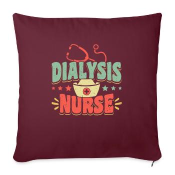 Infirmière en dialyse Infirmière Reins - Housse de coussin décorative 45 x 45 cm - bordeaux - Devant