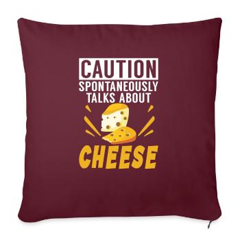 Snack Cheese Lover Cheese Gift - Sofa pillowcase 17,3'' x 17,3'' (45 x 45 cm) - burgundy - Front
