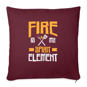 Cuisson Griller Feu Élément Cuisinier et Griller - Housse de coussin décorative 45 x 45 cm - bordeaux - Devant