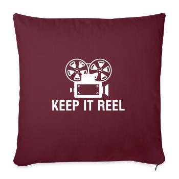 Gardez la bobine Cinéaste - Housse de coussin décorative 45 x 45 cm - bordeaux - Devant