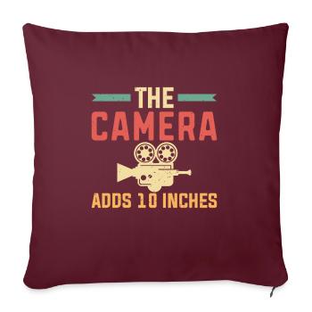 La caméra ajoute un film de 10 pouces - Housse de coussin décorative 45 x 45 cm - bordeaux - Devant