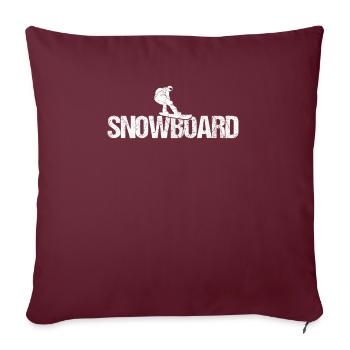 Drôle Cool Snowboard en détresse Amateur de snowboard Neige - Housse de coussin décorative 45 x 45 cm - bordeaux - Devant