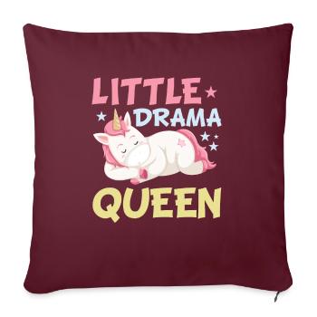 Little Drama Queen Einhorn Zicke Spruch - Sofakissenbezug 45 x 45 cm - Burgunderrot - Vorne