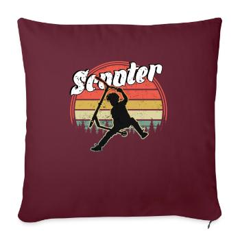 Trottinette freestyle - Housse de coussin décorative 45 x 45 cm - bordeaux - Devant