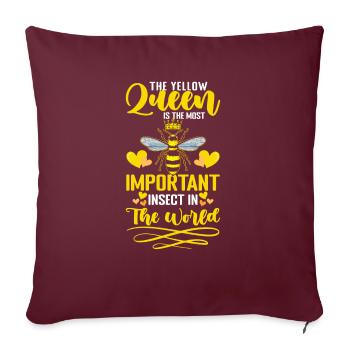 La reine jaune est la plus importante ... Apiculteur - Housse de coussin décorative 45 x 45 cm - bordeaux - Devant