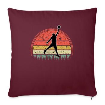 Basketteur - Basket - BBall - Basket Ball - Housse de coussin décorative 45 x 45 cm - bordeaux - Devant