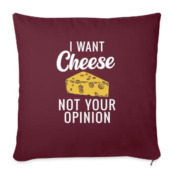 Snack Cheese Lover Cheese Gift - Housse de coussin décorative 45 x 45 cm - bordeaux - Devant