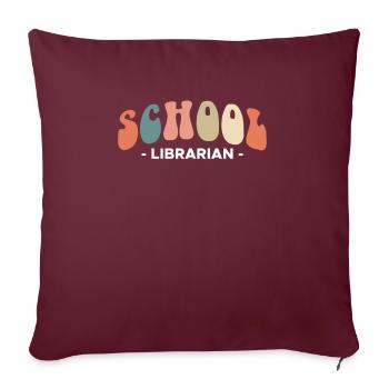 Bibliothécaire d’école Gift School - Housse de coussin décorative 45 x 45 cm - bordeaux - Devant