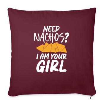 Nacho Lover Nacho Gift Mexican Food - Sofa pillowcase 17,3'' x 17,3'' (45 x 45 cm) - burgundy - Front