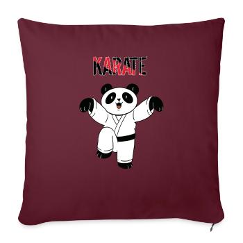 Karate Panda - Karate Japanische Kampfsportarten - Sofakissenbezug 45 x 45 cm - Burgunderrot - Vorne