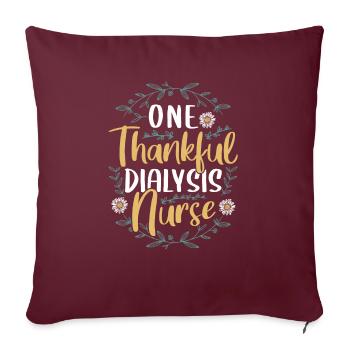 Une infirmière en dialyse reconnaissante - Housse de coussin décorative 45 x 45 cm - bordeaux - Devant