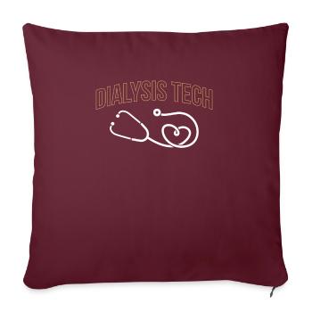 Chemise d’infirmière en dialyse - Housse de coussin décorative 45 x 45 cm - bordeaux - Devant