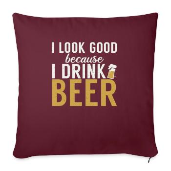 Beer Drinker Beer Gifts - Sofa pillowcase 17,3'' x 17,3'' (45 x 45 cm) - burgundy - Front