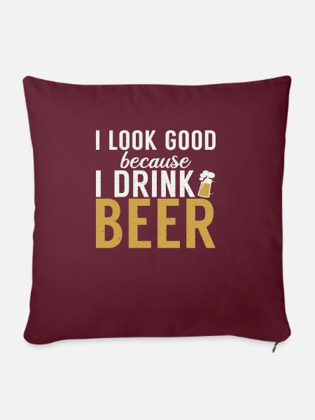 Biertrinker Bier Geschenke - Sofakissenbezug 45 x 45 cm - Burgunderrot