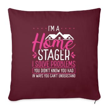 Home Staging résoudre les problèmes Interior Home Stager - Housse de coussin décorative 45 x 45 cm - bordeaux - Devant