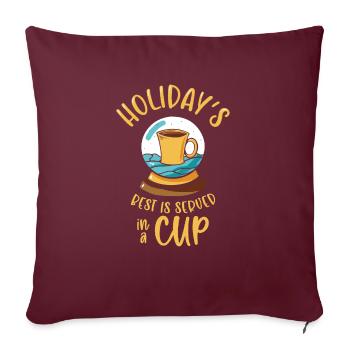 Weihnachten Schneekugel Kaffee Koffein Liebhaber - Sofakissenbezug 45 x 45 cm - Burgunderrot - Vorne