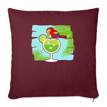 Margarita Drinker Papageienliebhaber Alkoholischer Cocktail - Sofakissenbezug 45 x 45 cm - Burgunderrot - Vorne