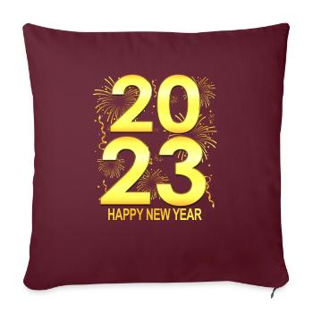 Party für Silvester 2023 - Frohes Neues Jahr - Sofakissenbezug 45 x 45 cm - Burgunderrot - Vorne