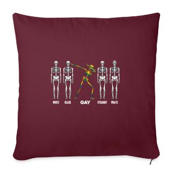 Skeleton Dabbing LGBT Rainbow Novelty - Sofa pillowcase 17,3'' x 17,3'' (45 x 45 cm) - burgundy - Front