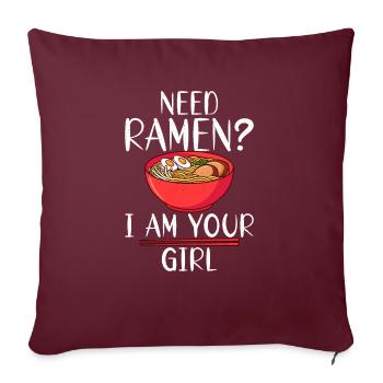 Ramen Liebhaber - Sofakissenbezug 45 x 45 cm - Burgunderrot - Vorne