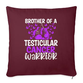 Sensibilisation au cancer des testicules Frère Jumeaux Frère ou sœur - Housse de coussin décorative 45 x 45 cm - bordeaux - Devant