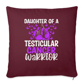 Mois de la sensibilisation au cancer du testicule Fille - Housse de coussin décorative 45 x 45 cm - bordeaux - Devant