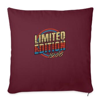 Edition Limitée Millésime 1986 - Housse de coussin décorative 45 x 45 cm - bordeaux - Devant