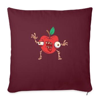 Halloween Apple Zombie Food Fruit Monster - Housse de coussin décorative 45 x 45 cm - bordeaux - Devant