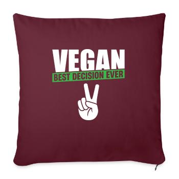 Vegan La meilleure décision de tous les temps - Housse de coussin décorative 45 x 45 cm - bordeaux - Devant