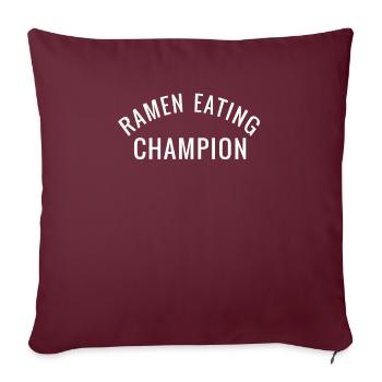 Amateur de ramen - Housse de coussin décorative 45 x 45 cm - bordeaux - Devant