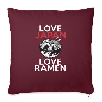 Ramen Lover - Sofa pillowcase 17,3'' x 17,3'' (45 x 45 cm) - burgundy - Front