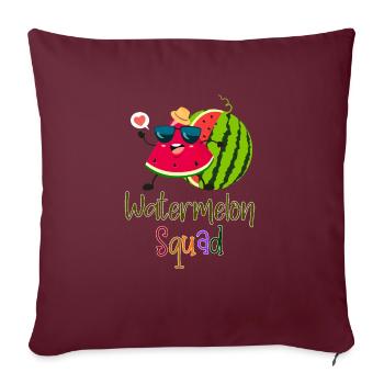 Watermelon Squad Slice Melon Fruits de vacances d’été - Housse de coussin décorative 45 x 45 cm - bordeaux - Devant