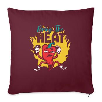 Bring The Heat Chili Amateur de nourriture épicée Chipotle - Housse de coussin décorative 45 x 45 cm - bordeaux - Devant