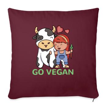 Veggie Lover Vegan Gift - Sofa pillowcase 17,3'' x 17,3'' (45 x 45 cm) - burgundy - Front