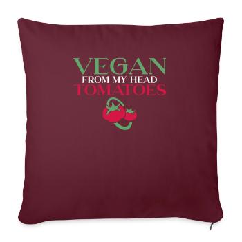 Veggie Lover Vegan Gift - Sofa pillowcase 17,3'' x 17,3'' (45 x 45 cm) - burgundy - Front