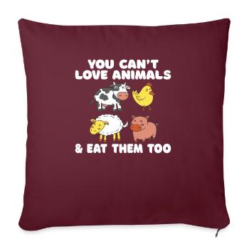 Veggie Lover Vegan Gift - Sofa pillowcase 17,3'' x 17,3'' (45 x 45 cm) - burgundy - Front