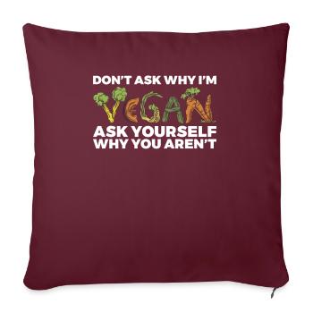 Veggie Lover Vegan Gift - Sofa pillowcase 17,3'' x 17,3'' (45 x 45 cm) - burgundy - Front