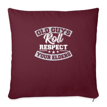 BJJ Old Guys Roll Jiu Jitsu brésilien Formation Jiu Jiu - Housse de coussin décorative 45 x 45 cm - bordeaux - Devant