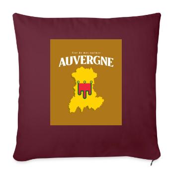 Fier de mes Racines Auvergne Or - Housse de coussin décorative 45 x 45 cm - bordeaux - Devant