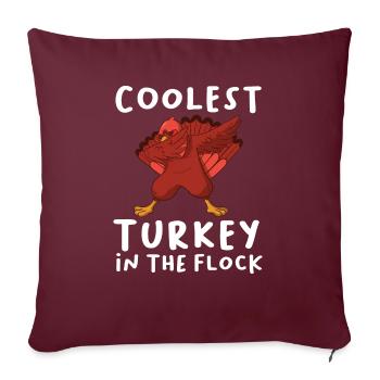 La dinde la plus cool dans le troupeau Garçons tout-petits Thanksgiv - Housse de coussin décorative 45 x 45 cm - bordeaux - Devant