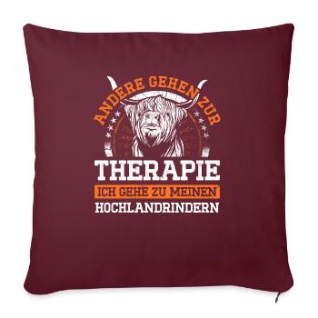 Andere Gehen Zur Therapie Gehe Zu Hochlandrindern - Sofakissenbezug 45 x 45 cm - Burgunderrot - Vorne