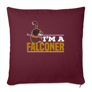 Fauconnerie Faucon Amant Maître Chasseur Fauconnier - Housse de coussin décorative 45 x 45 cm - bordeaux - Devant