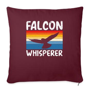 Fauconnerie Faucon Chuchoteur Maître Chasseur Fauconnier - Housse de coussin décorative 45 x 45 cm - bordeaux - Devant
