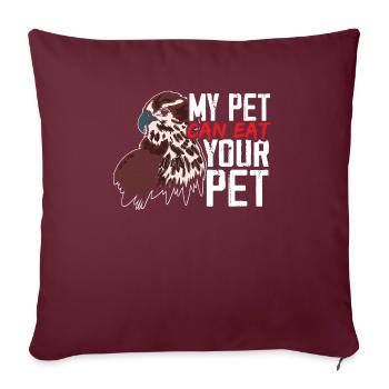 Mon animal peut manger votre animal de compagnie Faucon Maître Fauconnier - Housse de coussin décorative 45 x 45 cm - bordeaux - Devant