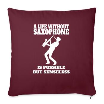 Saxophon Musik Saxophonist Instrument Saxofon - Sofakissenbezug 45 x 45 cm - Burgunderrot - Vorne
