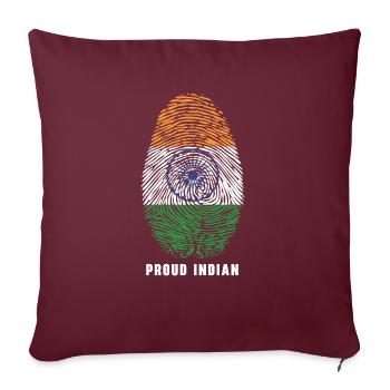 Jour de la République de l’Inde Drapeau indien hindoustani - Housse de coussin décorative 45 x 45 cm - bordeaux - Devant