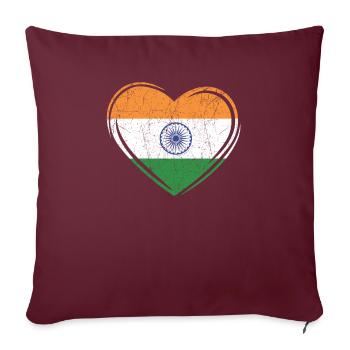 Jour de la République de l’Inde Drapeau indien hindoustani - Housse de coussin décorative 45 x 45 cm - bordeaux - Devant