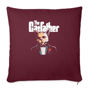 Le Cat Father Cat Father Design - Housse de coussin décorative 45 x 45 cm - bordeaux - Devant