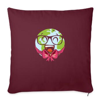 Paix Amour Sauvez notre planète Terre - Housse de coussin décorative 45 x 45 cm - bordeaux - Devant